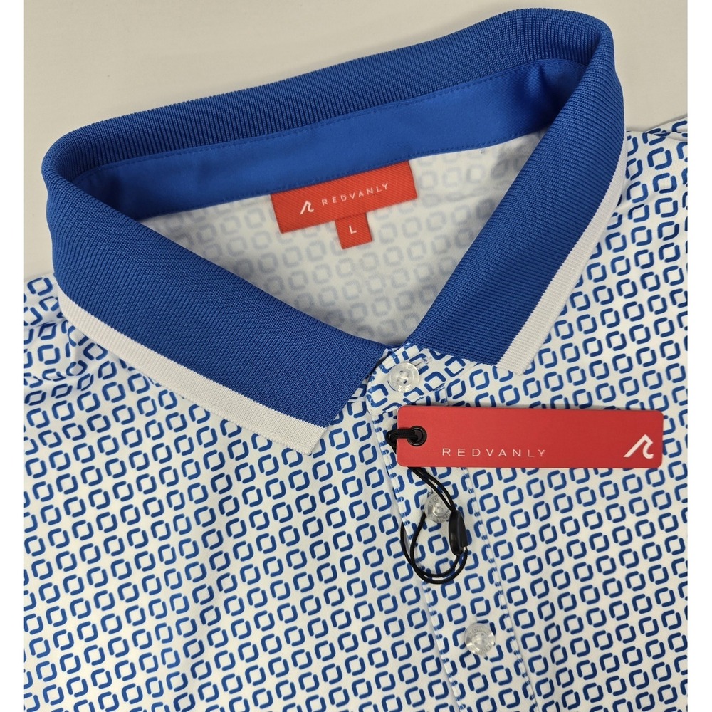 Redvanly Shirt Mens L Devine Polo White Golf PUREpoly 4 Way Stretch Casual R2504